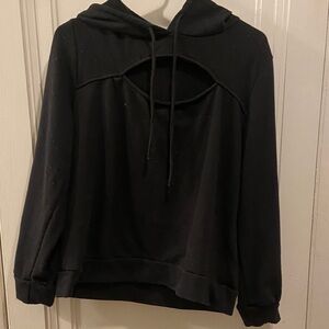 Kaileigh Black Textured Hoodie